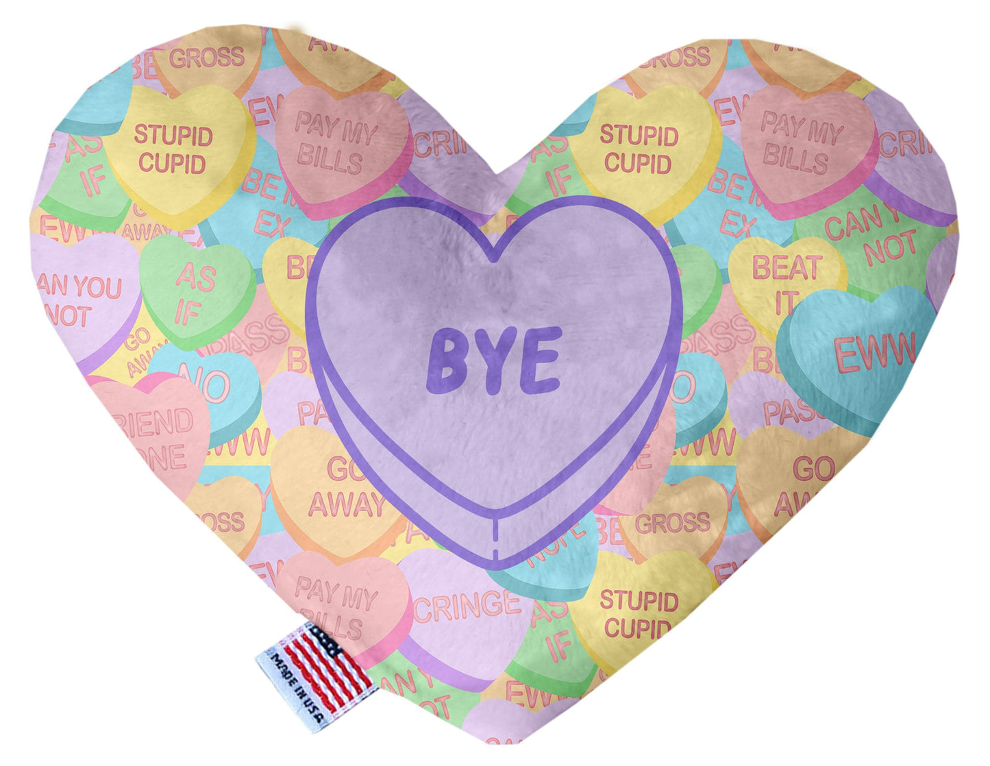 Pet & Dog Plush Heart Toy, "Bye"