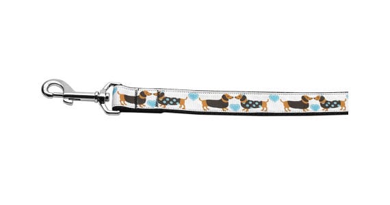 Pet Dog & Cat Nylon Collar or Leash, "Doxie Love"