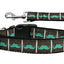 Pet Dog & Cat Nylon Collar or Leash, "Aqua Moustaches"