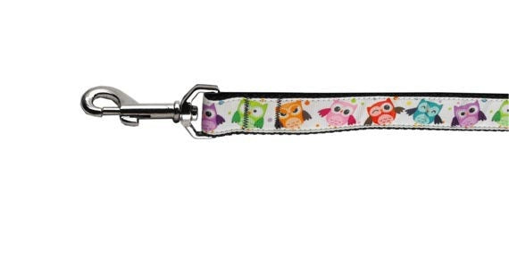 Pet Dog & Cat Nylon Collar or Leash, "Bright Owls"