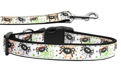 Halloween Pet Dog & Cat Nylon Collar or Leash "Itsy Bitsy Spiders"