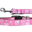 Pet Dog & Cat Nylon Collar or Leash, "I Heart Pink"