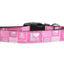 Pet Dog & Cat Nylon Collar or Leash, "I Heart Pink"