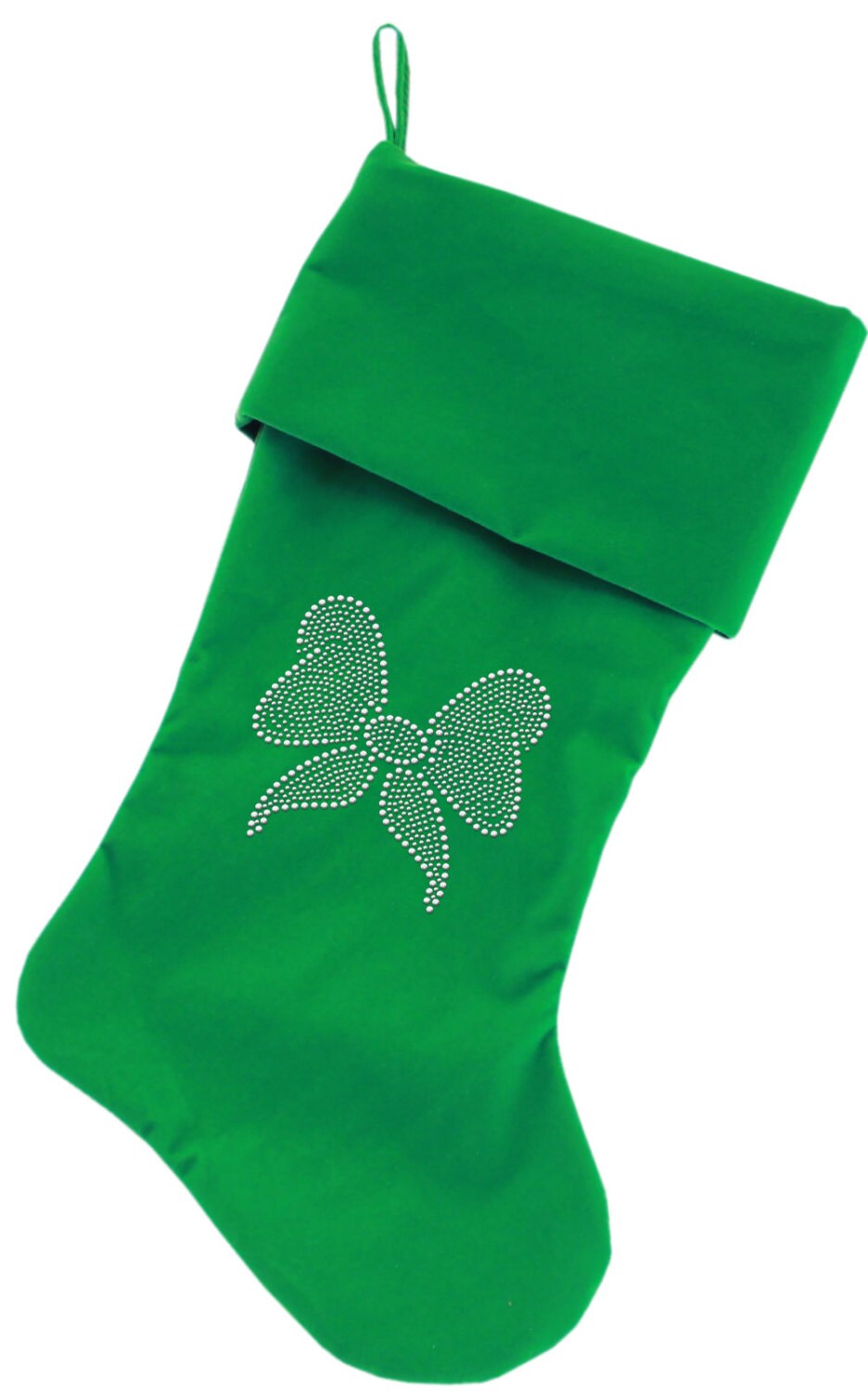 Christmas Stocking Rhinestone, "Clear Bow"