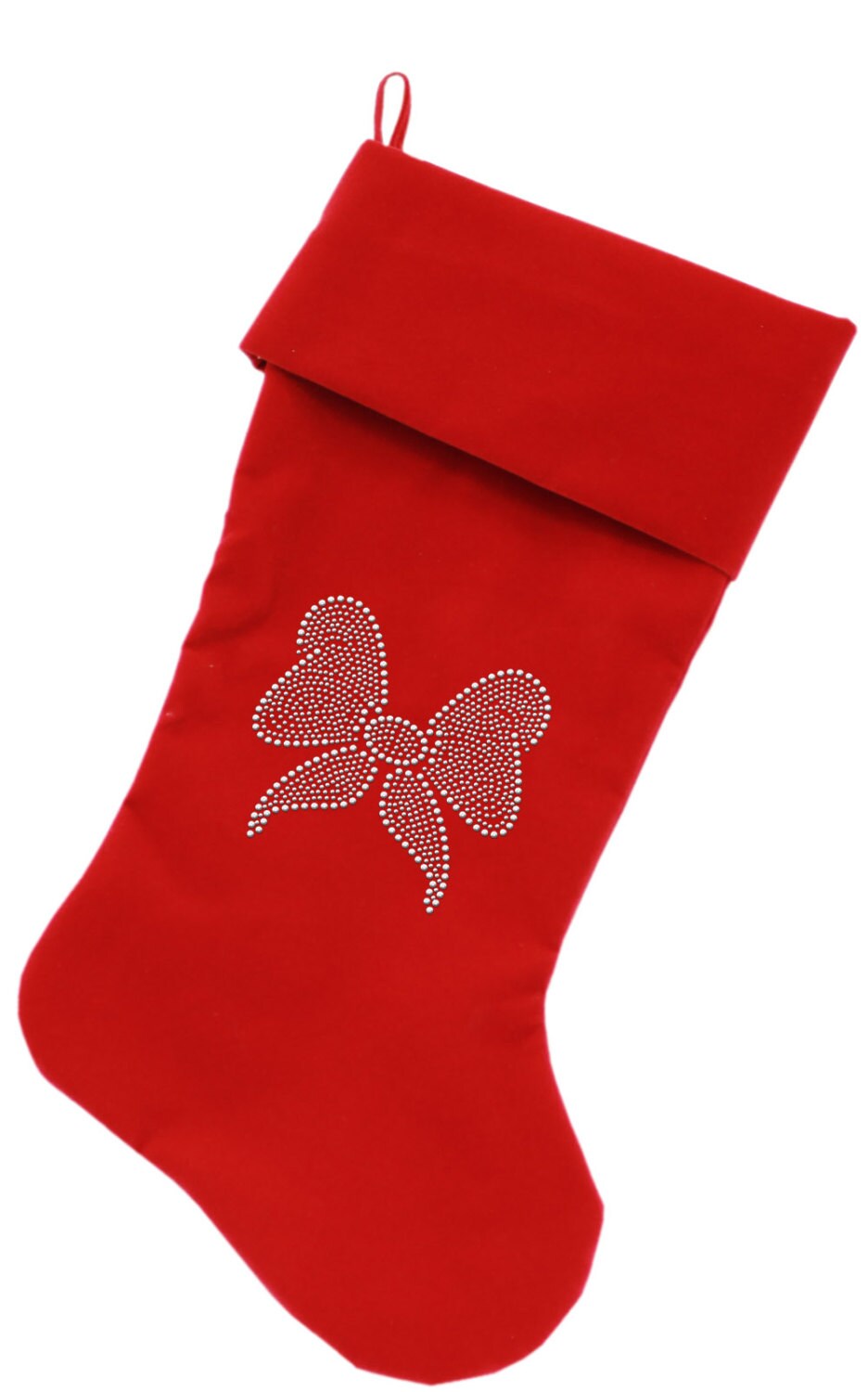 Christmas Stocking Rhinestone, "Clear Bow"