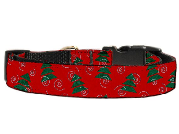 Christmas Nylon Pet Collars and Leashes, "Christmas Trees"