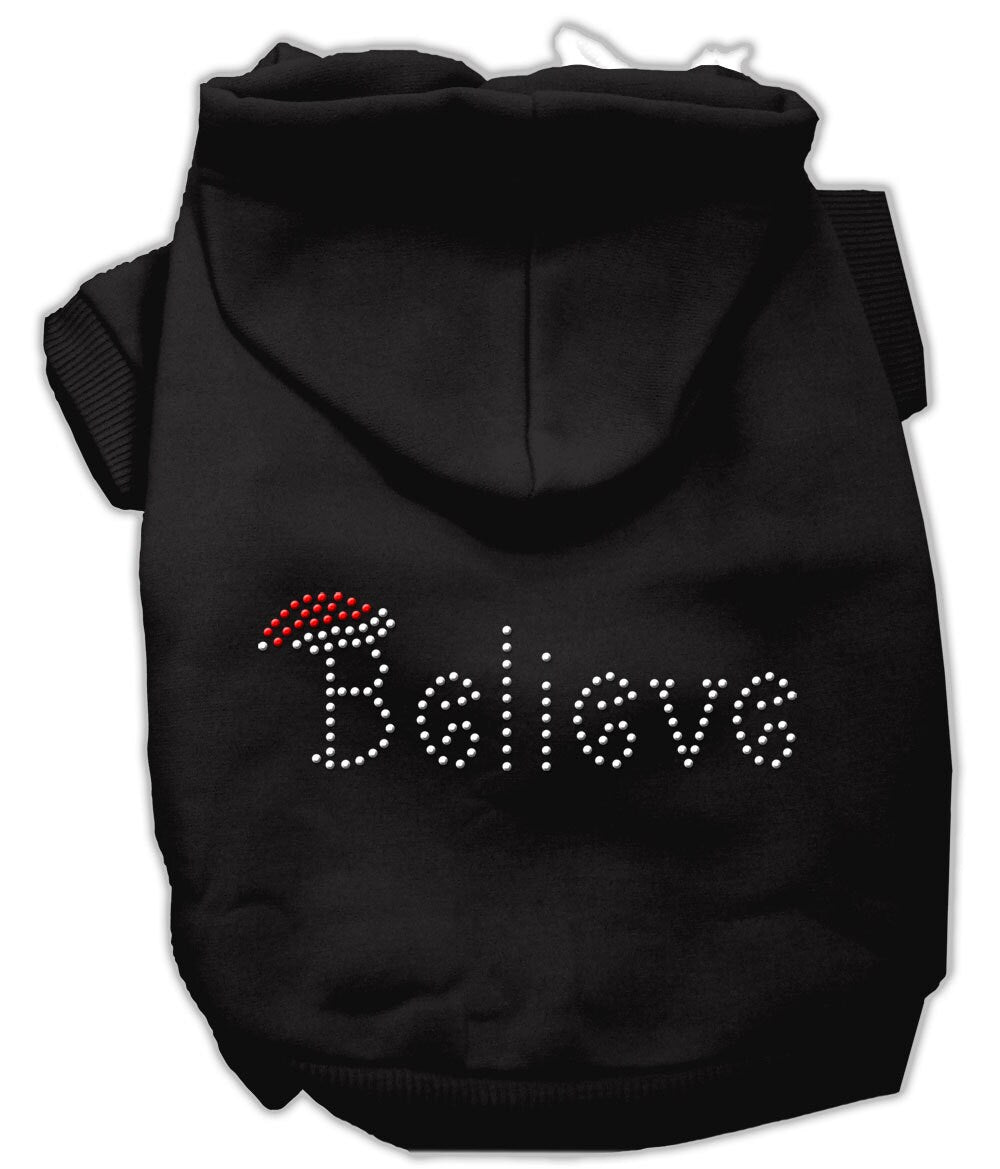 Christmas Pet Dog & Cat Hoodie Rhinestone, "Believe"