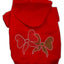 Christmas Pet Dog & Cat Hoodie Rhinestone, "Christmas Bows"