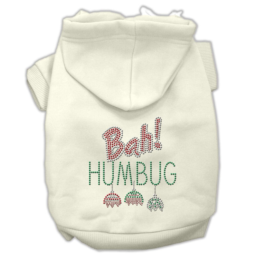 Christmas Pet Dog & Cat Hoodie Rhinestone, "Bah Humbug"