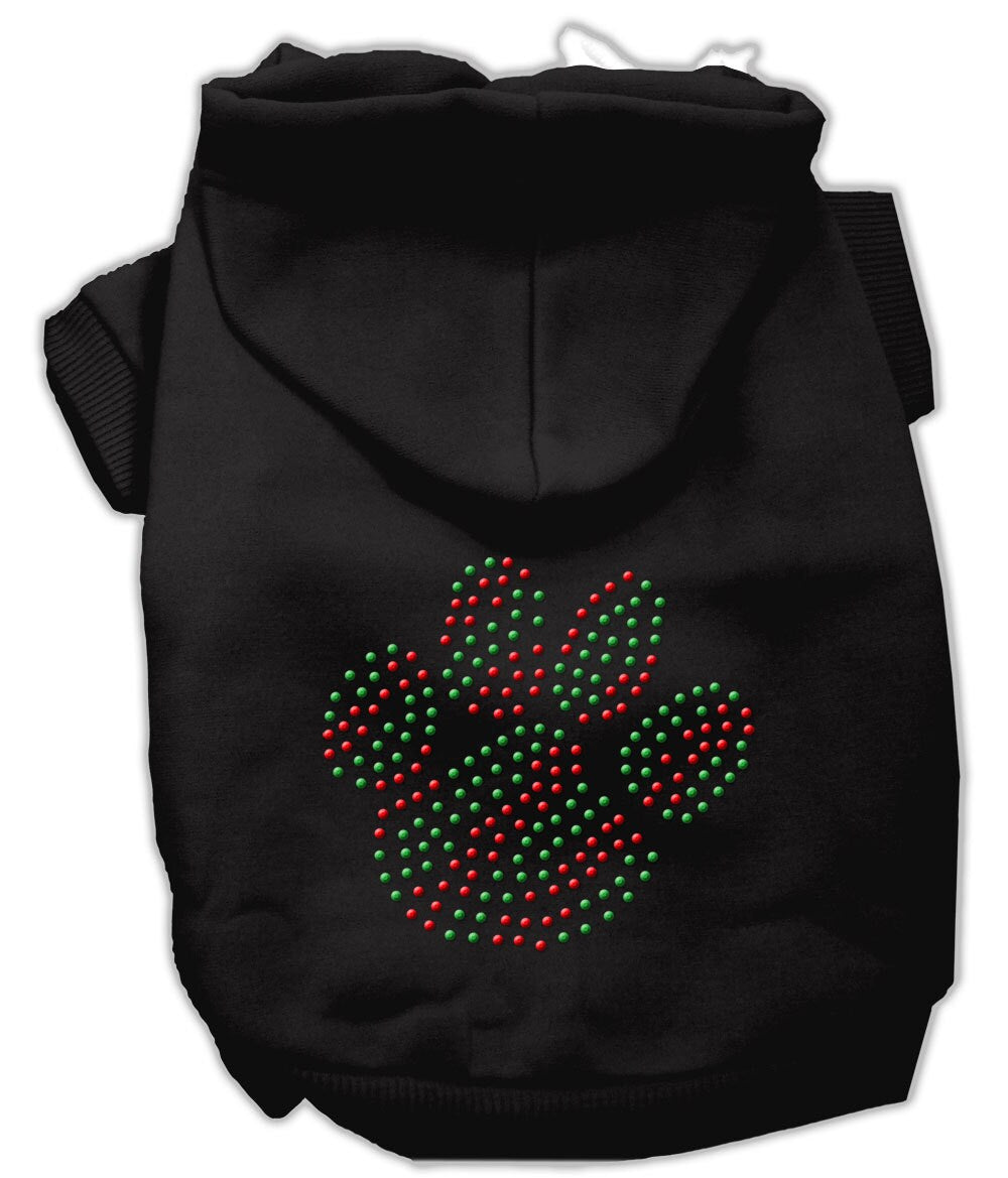 Christmas Pet, Dog & Cat Hoodie Rhinestone, "Holiday Paw"