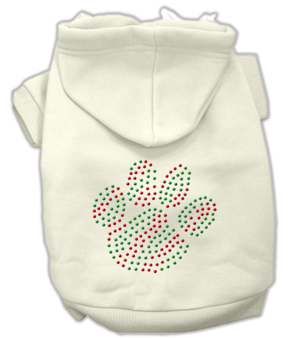 Christmas Pet, Dog & Cat Hoodie Rhinestone, "Holiday Paw"