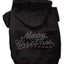 Christmas Pet, Dog & Cat Hoodie Rhinestone, "Merry Christmas"