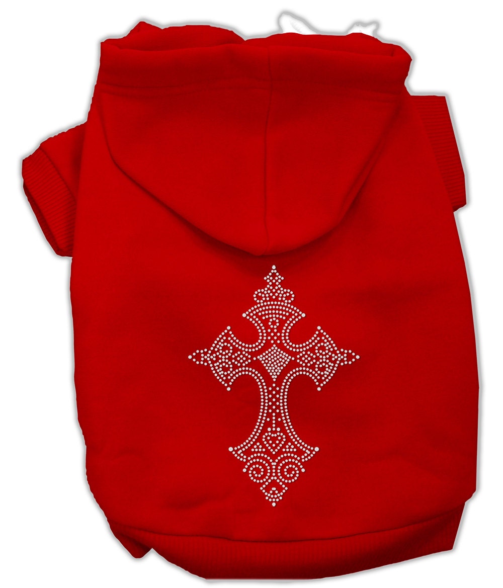 Pet, Dog & Cat Hoodie Rhinestone,, "Cross"