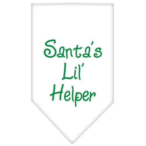 Christmas Pet and Dog Bandana Screen Printed, "Santa's Lil Helper"