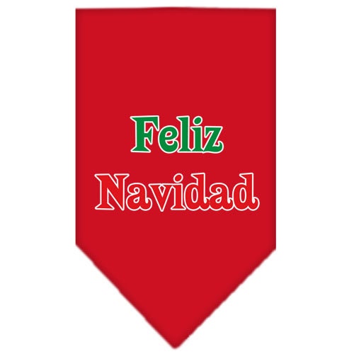 Christmas Pet and Dog Bandana Screen Printed, "Feliz Navidad"