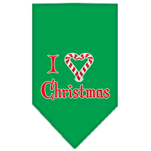 Christmas Pet and Dog Bandana Screen Printed, "I Heart Christmas"