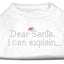 Christmas Pet Dog & Cat Shirt Rhinestone, "Dear Santa, I Can Explain"