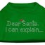 Christmas Pet Dog & Cat Shirt Rhinestone, "Dear Santa, I Can Explain"