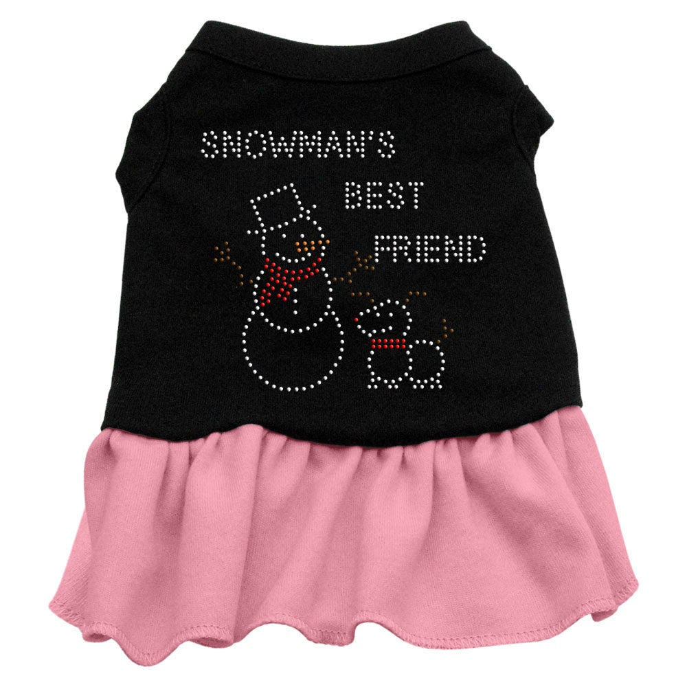 Christmas Pet Dog & Cat Dress Rhinestone, "Snowman's Best Friend"