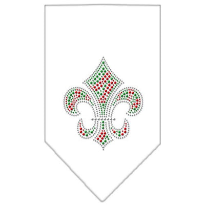 Christmas Pet and Dog Bandana Rhinestone, "Christmas Fleur De Lis"