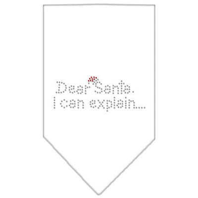 Christmas Pet and Dog Bandana Rhinestone, "Dear Santa, I Can Explain"