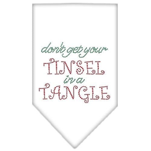 Christmas Pet and Dog Bandana Rhinestone, "Don't Get Your Tinsel In A Tangle"