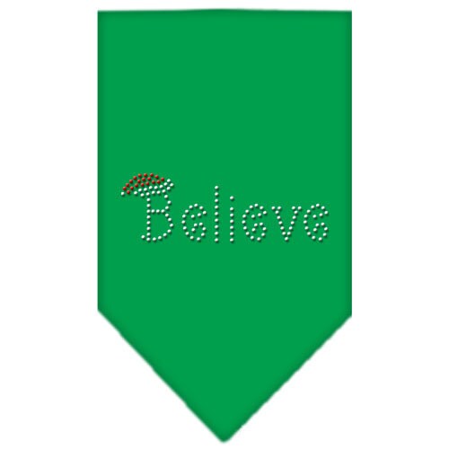 Christmas Pet and Dog Bandana Rhinestone, "Believe"