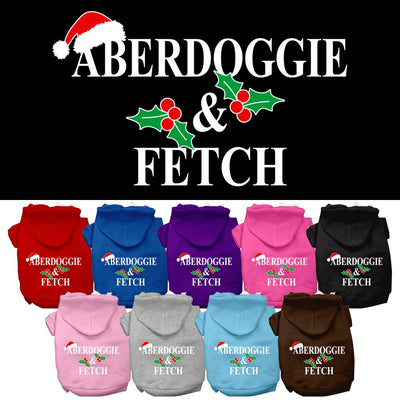 Christmas Pet Dog and Cat Hoodie Screen Printed, "Aberdoggie & Fetch"