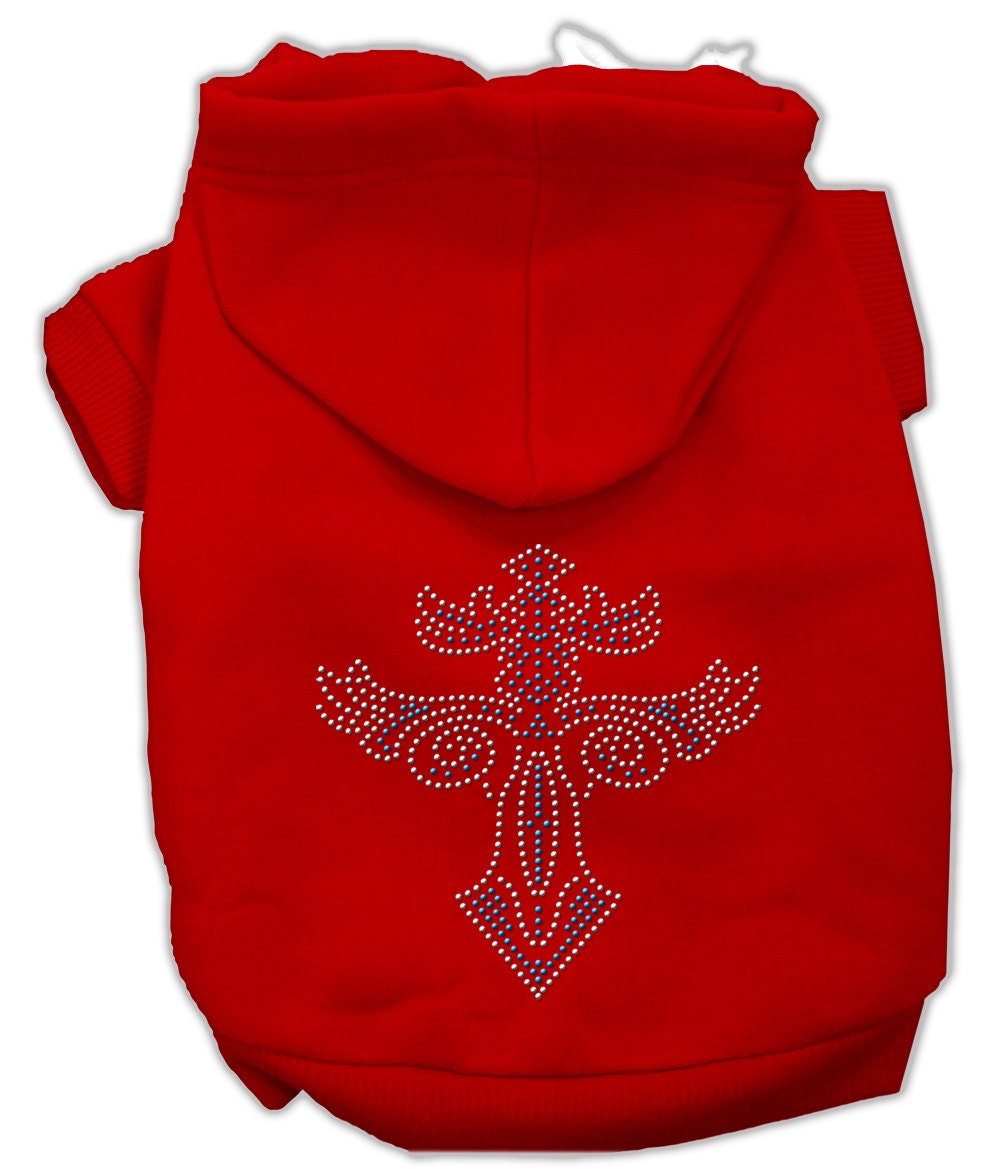 Pet, Dog & Cat Hoodie Rhinestone, "Warriors Cross"