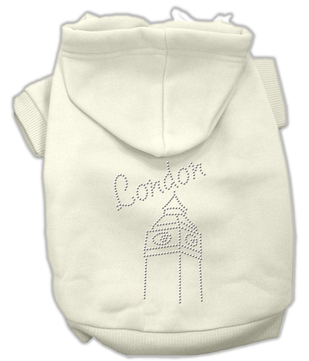 Pet, Dog & Cat Hoodie Rhinestone, "London"