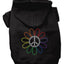 Pet, Dog & Cat Hoodie Rhinestone, "Rainbow Flower Peace Sign"