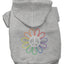 Pet, Dog & Cat Hoodie Rhinestone, "Rainbow Flower Peace Sign"