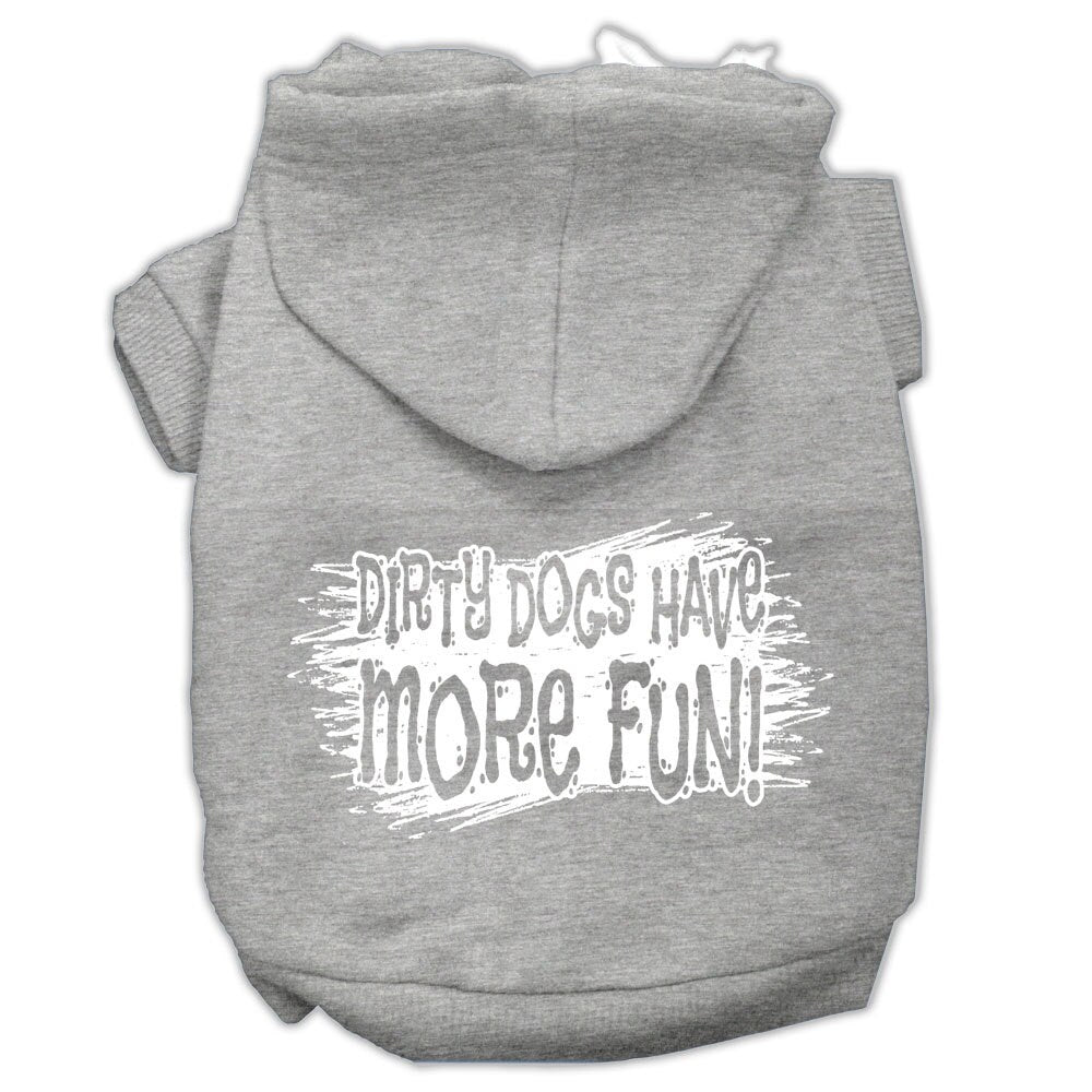 Pet, Dog & Cat Hoodie Screen Printed, "Dirty Dogs Have More Fun"