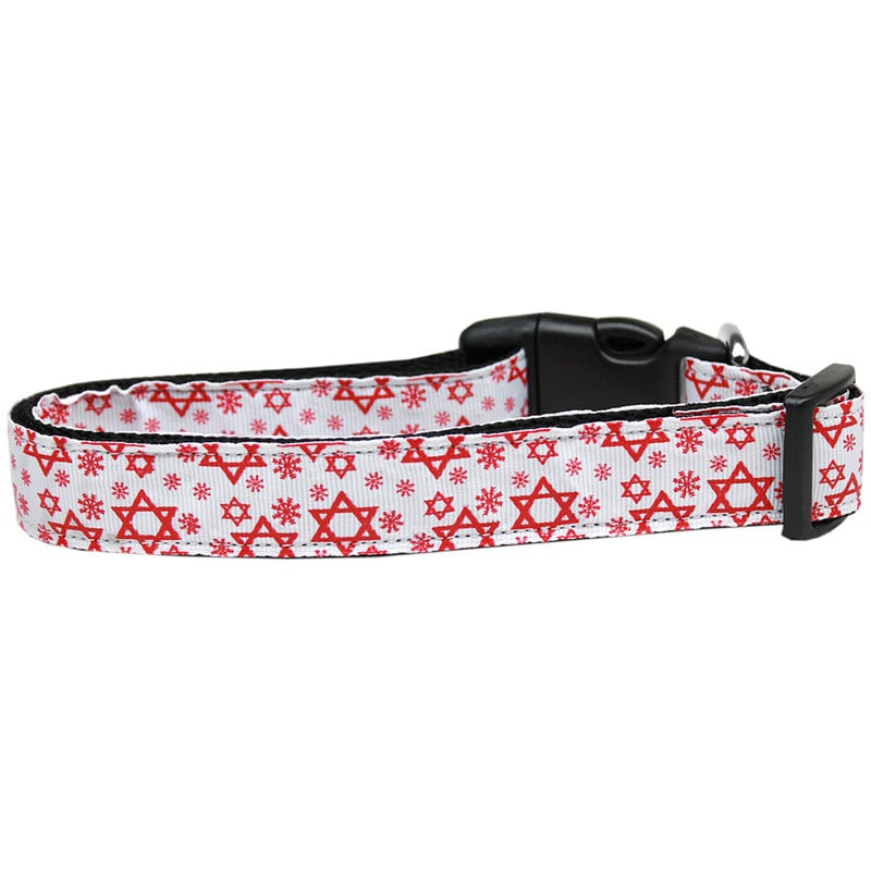 Hanukkah Pet Dog & Cat Nylon Collar or Leash, "Red Star Of David"