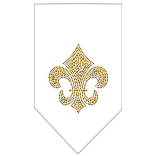 Pet and Dog Bandana Rhinestone, "GOLD Fleur De Lis"