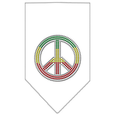 Pet and Dog Bandana Rhinestone, "Rasta Peace Sign"