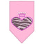 Pet and Dog Bandana Rhinestone, "Zebra Heart"