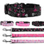 Pet Dog & Cat Nylon Collar or Leash, "Crazy Hearts"