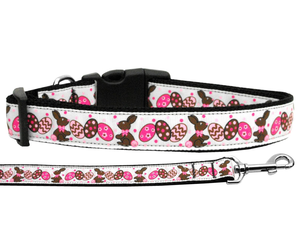 Pet Dog & Cat Nylon Collar or Leash, "Chocolate Bunnies"