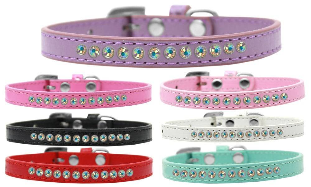 Dog, Puppy & Pet Fashion  Collar, "Aurora Borealis Crystal Rimsets"