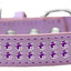 Dog, Puppy & Pet Fashion  Collar, "Two Row Purple Crystal Rimsets"