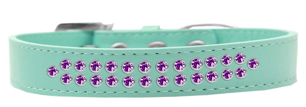 Dog, Puppy & Pet Fashion  Collar, "Two Row Purple Crystal Rimsets"