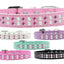 Dog, Puppy & Pet Fashion  Collar, "Two Row Pearl And Pink Crystal Rimsets"