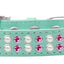 Dog, Puppy & Pet Fashion  Collar, "Two Row Pearl And Pink Crystal Rimsets"