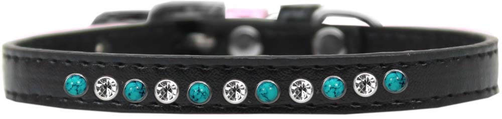 Dog, Puppy and Pet Fashion Collar, "Premium Southwest Turquoise Pearl & Clear Crystals"