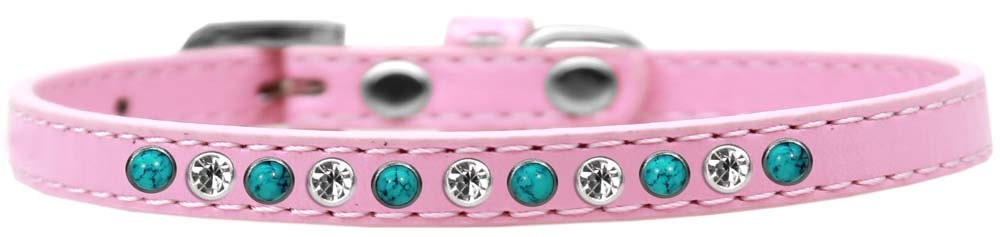 Dog, Puppy and Pet Fashion Collar, "Premium Southwest Turquoise Pearl & Clear Crystals"