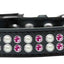 Dog, Puppy & Pet Fashion  Collar, "Two Row Pearl And Pink Crystal Rimsets"