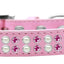 Dog, Puppy & Pet Fashion  Collar, "Two Row Pearl And Pink Crystal Rimsets"