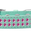 Dog, Puppy & Pet Fashion  Collar, "Two Row Bright Pink Crystal Rimsets"