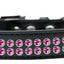 Dog, Puppy & Pet Fashion  Collar, "Two Row Bright Pink Crystal Rimsets"